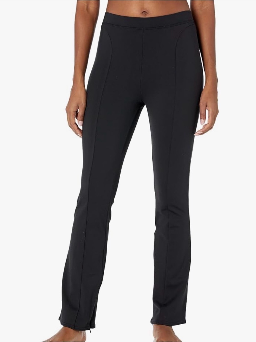 ALO ZIP IT FLARE LEGGING BLACK SEAMED FLARE LEGGINGS ZIPPER HEMS WOMENS SZ XS